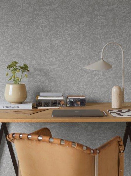 Borastapeter behang bladeren grijs - 53 cm x 10.05 m - 660752