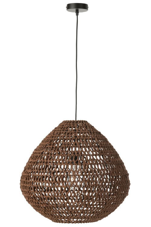 J-Line hanglamp Getwist - metaal - donkerbruin/naturel