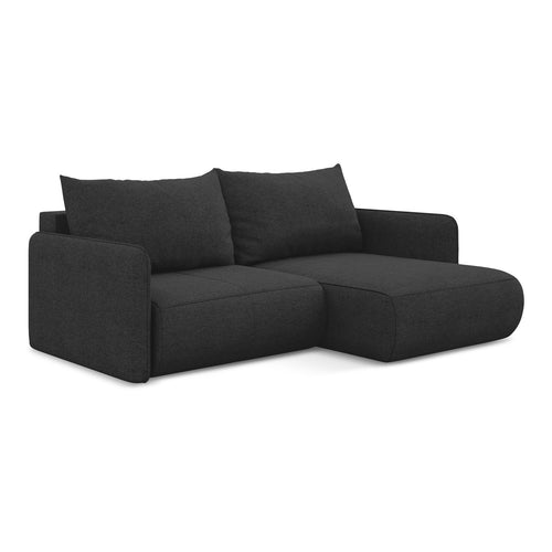 LaMiaSofa hoekbank rechts Palermo - chenille stof - antraciet - 207x148x86