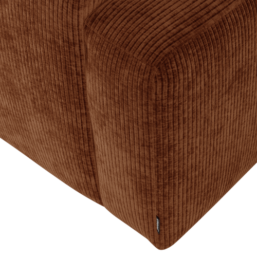 WOOOD 1-zits bank arm links Mojo Base - Ribstof - Roestbruin - 74x105x97
