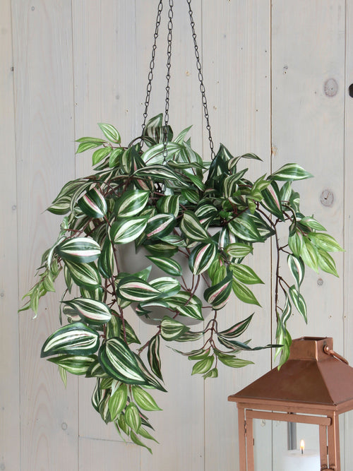Mica Decorations Tradescantia Kunst Hangplant - L15 x B30 x H80 cm - Groen
