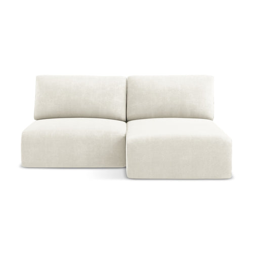 LaMiaSofa hoekbank rechts Ostia - chenille stof - wit - 210x149x79