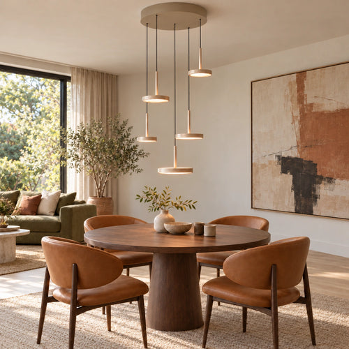 Highlight hanglamp Falcon - 5 lichts - 36  x  160   cm - beige