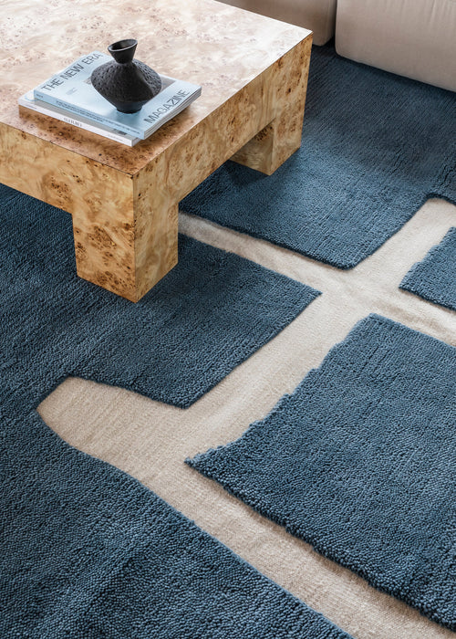 Vloerkleed Layered Gotland Klint Wool Rug Cornflower Blue 300x400 cm - vtwonen shop