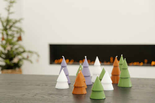Originalhome dennenboom kaars - camel -  M - set van 2