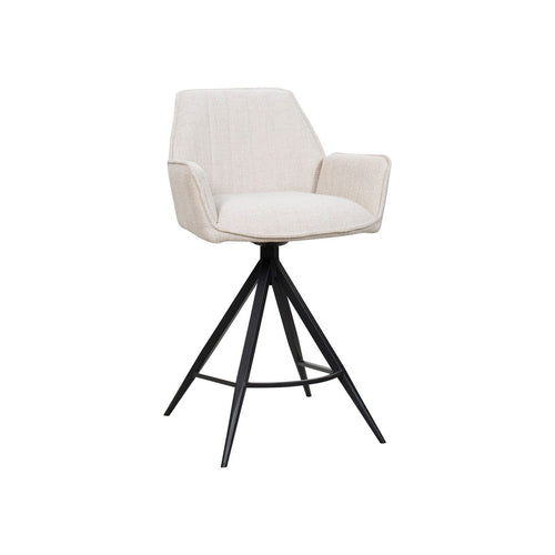 Giga Meubel Barstoel Noa Draaibaar - Beige/Zwart - Set van 2 - vtwonen shop