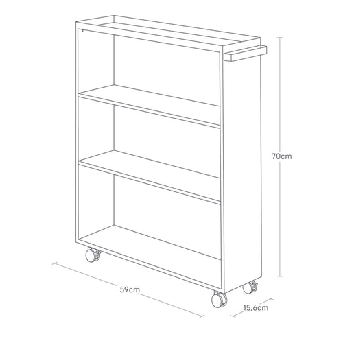 Yamazaki Boekenkast / Boekentrolley - Tower - Wit