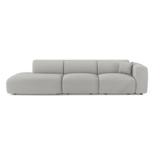 Sia Home - Rechte bank 310 cm MYRA - kruisbinding lichtgrijs 310cm