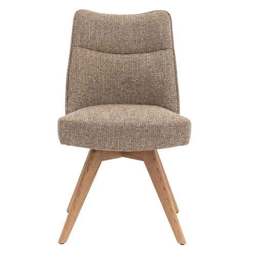 DÉJA Living Eetkamerstoel Meau - Taupe/Naturel - Draaibaar - Set van 2