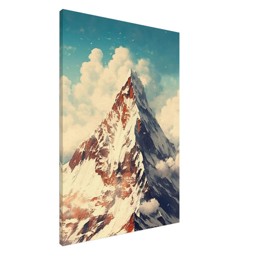 Artfulprints Canvas Top of the mountain canvas - 75x100 cm - Wit