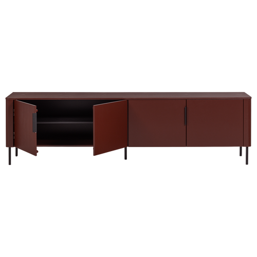 WOOOD tv meubel 200 cm Gunnar - Grenen - Bordeauxrood - 56x200x44