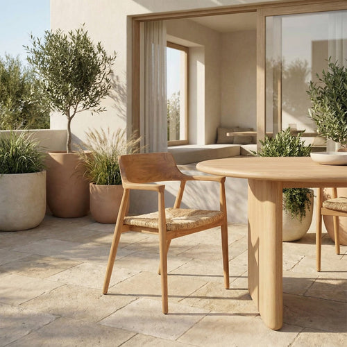 DÉJA Living Tuinstoel Lev - Naturel Hout - Set van 2