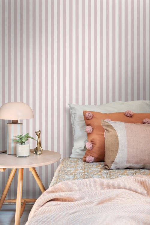 ESTAhome behang strepen lichtpaars en wit - 50 x 900 cm - 130952 - vtwonen shop