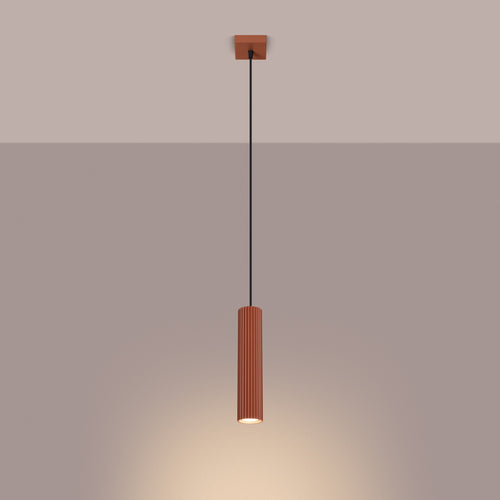 Sollux Lighting Hanglamp KARBON 1 rood oker - 8x8x118cm