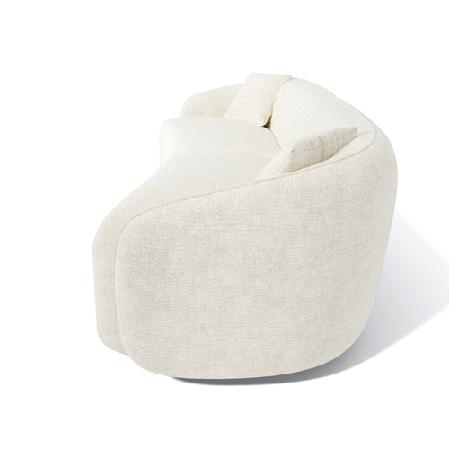 Sia Home - Rechte bank CELINE - Fluweel met reliëf - Crème - 260cm
