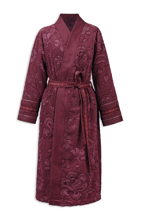 Pip Studio Badjas Jasmin Jacquard - M - Donker roze