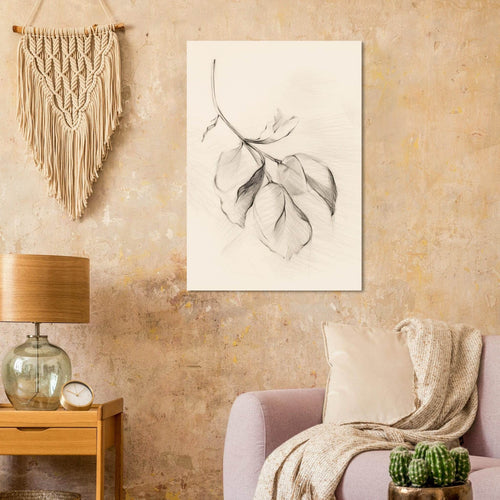 Artfulprints Poster met Lijst Botanical branch   - 30x40 cm - Zwart / Wit