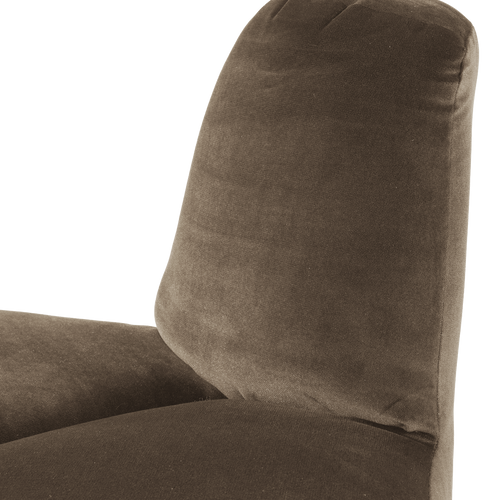 WOOOD eetbank hoek rond rugleuning Mojo - Velvet - Taupe - 83x73x73