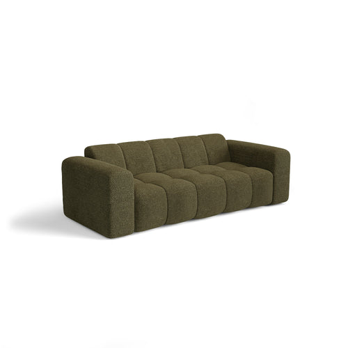 Premium Interiors - Bank BLOOM - bouclé-stof olijfgroen 241cm