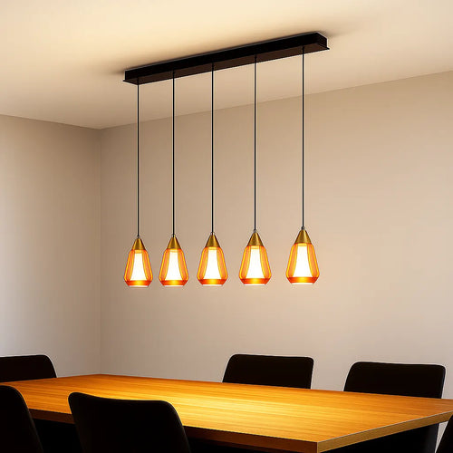 Highlight hanglamp Tromba - 5 lichts - 108  x 155   cm - amber zwart - vtwonen shop