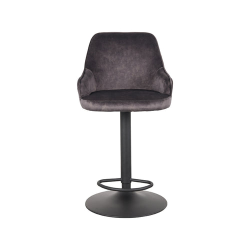 LABEL51 Barkruk Fender - Antraciet Velours - Zithoogte 64–84cm