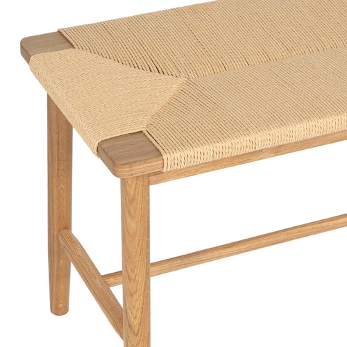 Furnhouse bankje Prime - Natuurlijk eikenhout - Papiergaren - 35x110x47
