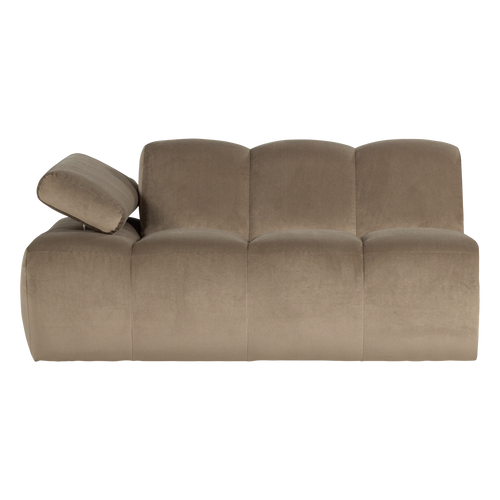 WOOOD 1,5-zits bank arm links Mojo - Velvet - Khaki - 74x164x97