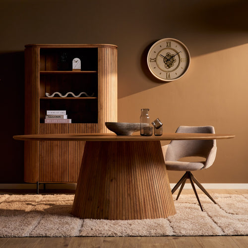 StarFurn Eettafel Solana - Ovaal Naturel Hout - 240x120x76cm