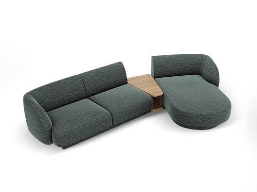 Micadoni Rechte modulaire bank Miley 3-zits, chenille, olie - 178x303x70cm