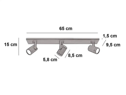 Highlight spot HALO - 3 lichts - 65  x 15   cm - beige
