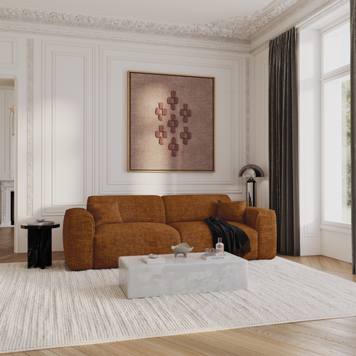 Sia Home - Rechte bank YUMA - Fluweel met structuur - Bruin - 240cm - vtwonen shop