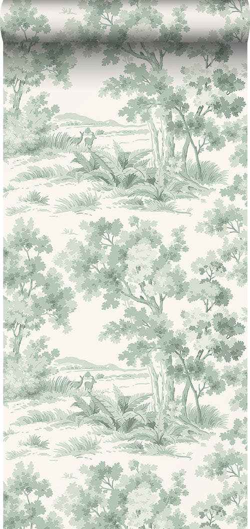 Borastapeter behang bosrijk landschap groen - 53 cm x 10.05 m - 660388 - vtwonen shop