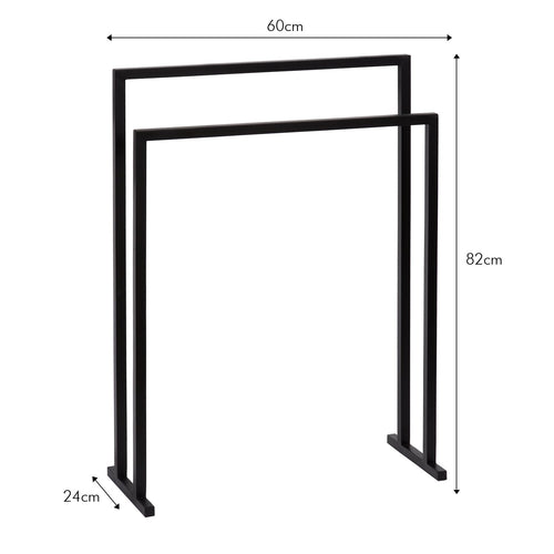 Atmooz handdoekenrek Donau - zwart - 60 x 24 x H 82 cm
