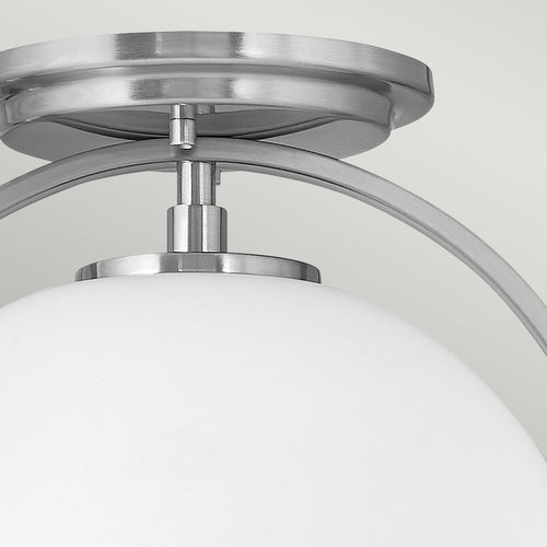 Elstead Hinkley Somerset Globe Plafondlamp Geborsteld Nikkel