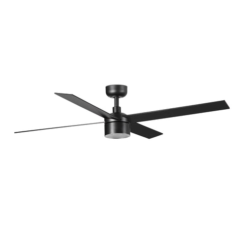 Faro Rudder Rudder Inbouwplafondventilator 132 cm TEK LED Mat Zwart, Walnootkleurige Bladen 2700K, 4 Omkeerbare Bladen