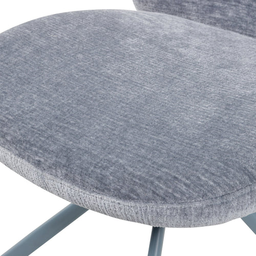 WOOOD eetkamerstoelen Femke - Chenille - Blauw - Set van 2