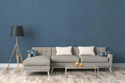 Livingwalls behang linnenstructuur vergrijsd blauw - 53 cm x 10.05 m - AS-379521