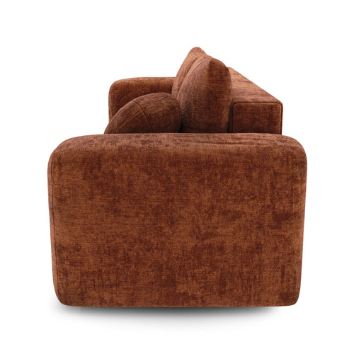 Premium Interiors - Slaapbank met opbergruimte LIOR - getextureerd fluweel terracotta 260cm