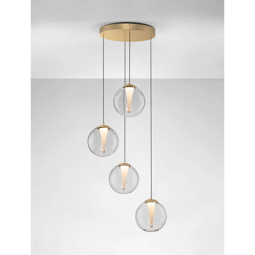 Nova Luce GALEO  Galeo Cluster Hanglamp Plafondlamp Helder, Zandgoud Triac Dimbaar LED 25W 1765lm 3000K