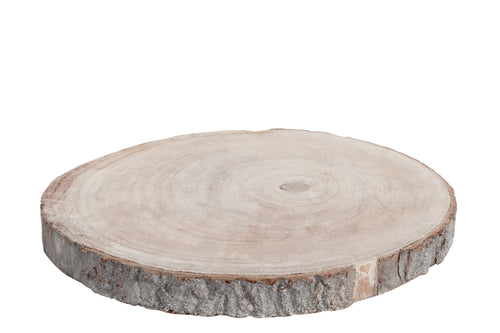 J-Line decoratief boomschors - schijf - hout - grijs - large