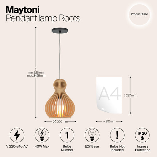 Maytoni - Hanglamp Roots - Zwart - Ø30 - vtwonen shop