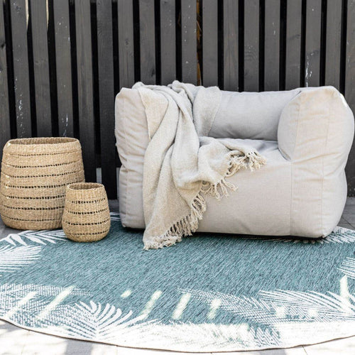 Rond Buitenkleed Leaf - Groen - dubbelzijdig - EVA Interior - 240 x 240 cm - vtwonen shop