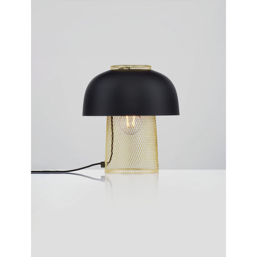 Nova Luce SQUBE Tafellamp Sandy Black, Goud E27 1x12W