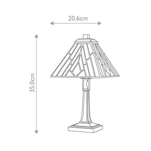 1-flammige mittelgroße Tischlampe im Vintage-Stil aus Bronze