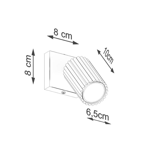 Sollux Lighting Wandlamp KARBON rood oker - 8x16x8cm
