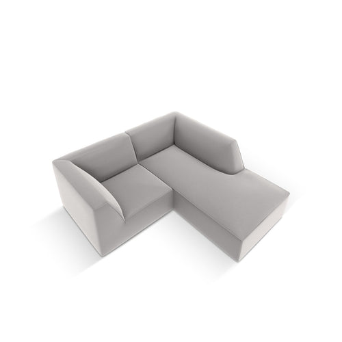 Cosmopolitan Design - Modulaire hoekbank rechts Siena 3-zits, imitatieleer lichtgrijs - 180x186x69cm
