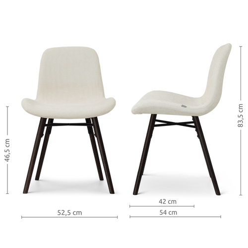 Nolon Nena-Fé eetkamerstoel cottonbeige - zwart houten onderstel - vtwonen shop