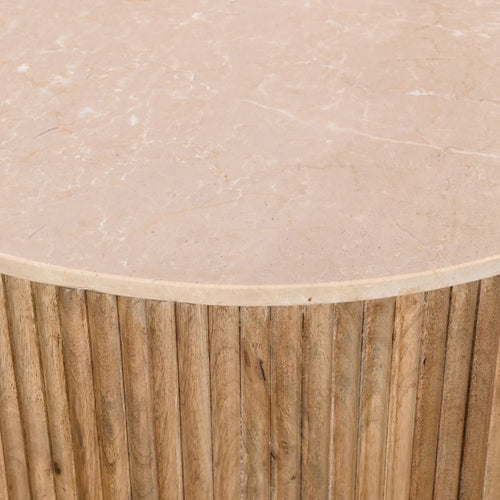 Giga Meubel Salontafel Davi - Rond - Naturel - Marmer - Ø70cm - vtwonen shop