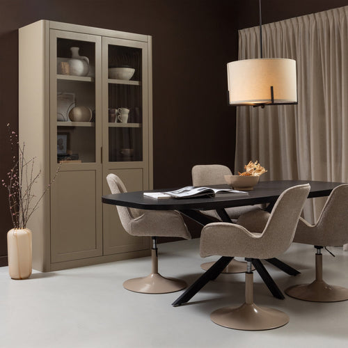 WOOOD eetkamerstoelen Marten - Polyester - Zand - Set van 6