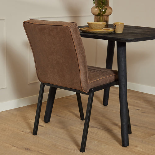 StarFurn Eetkamerstoel Tivoli - Bruin - 52x65x88cm - Set van 2